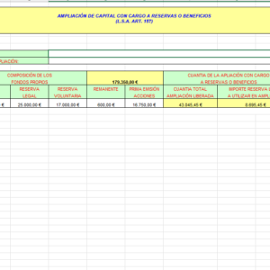 AMPLIACIÓN DE CAPITAL CON CARGO A RESERVAS O BENEFICIOS (L.S.A. ART. 157)