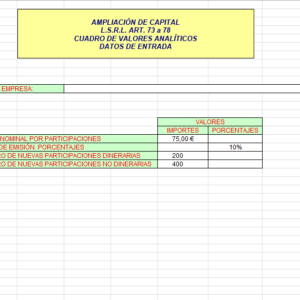 AMPLIACIÓN DE CAPITAL L.S.R.L. ART. 73 a 78