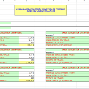 POSIBILIDADES DE INVERSIÓN TRANSITORIA DE TESORERÍA