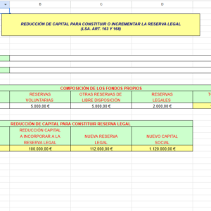 REDUCCIÓN DE CAPITAL PARA CONSTITUIR O INCREMENTAR LA RESERVA LEGAL (LSA. ART. 163 Y 168)
